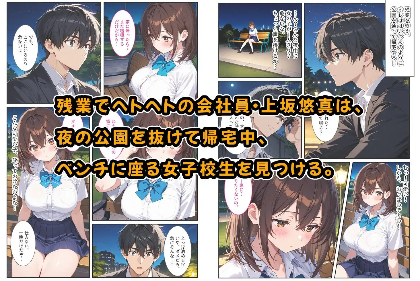 夜の公園で爆乳女子校生を拾ったら… - サンプル1